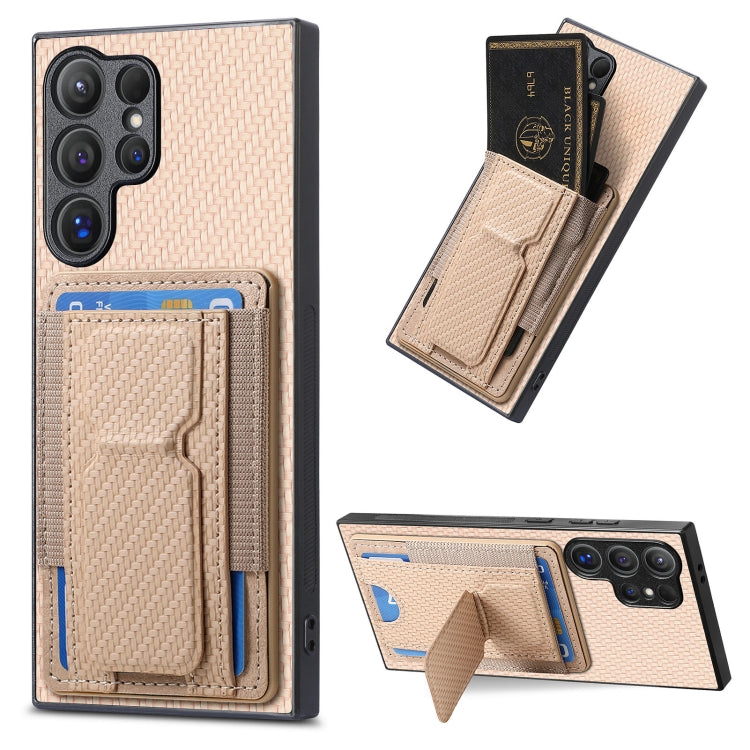 Custodia con borsa elastica per carte e supporto pieghevole per Samsung Galaxy