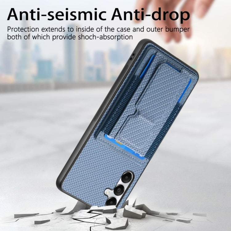 Custodia con borsa elastica per carte e supporto pieghevole in fibra di carbonio
