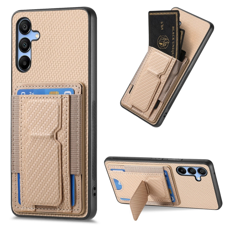 Custodia con borsa elastica per carte e supporto pieghevole in fibra di carbonio