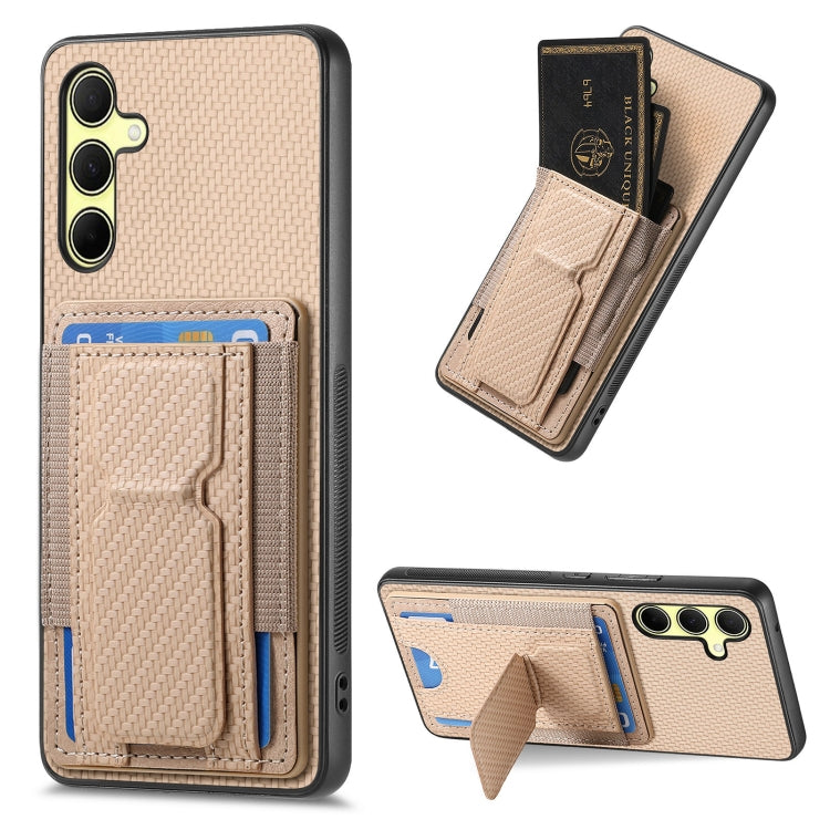 Custodia con borsa elastica per carte e supporto pieghevole in fibra di carbonio