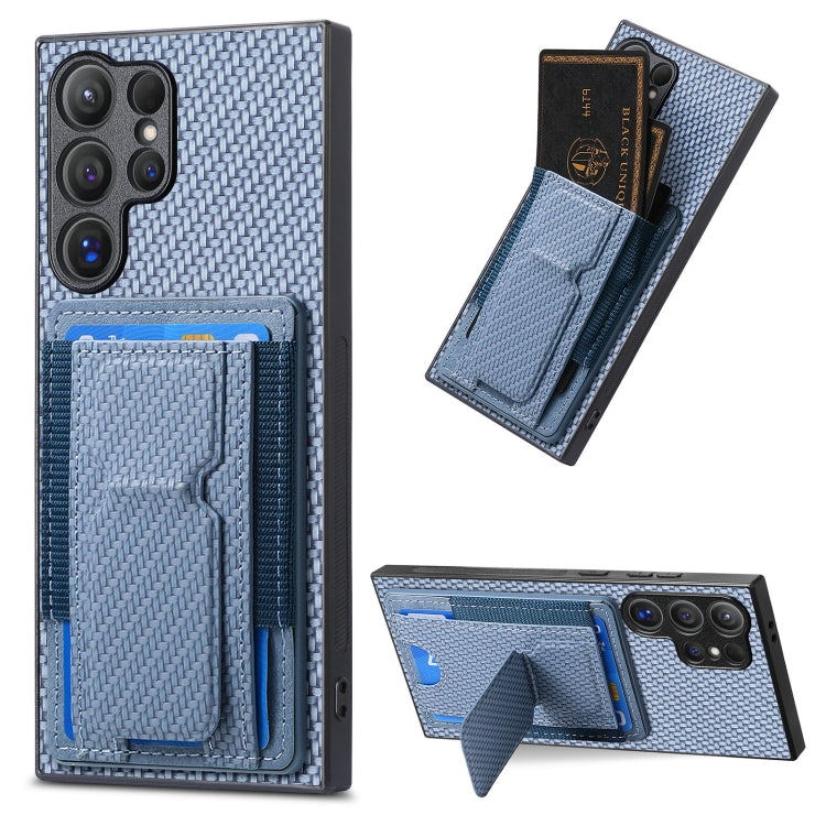 Custodia telefono con borsa elastica e supporto pieghevole in fibra di carbonio