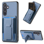Custodia per telefono con borsa elastica per carte con supporto pieghevole in fibra di carbonio, For Samsung Galaxy S23 5G, For Samsung Galaxy A04 4G, For Samsung Galaxy M53 5G, For Samsung Galaxy M23 5G
