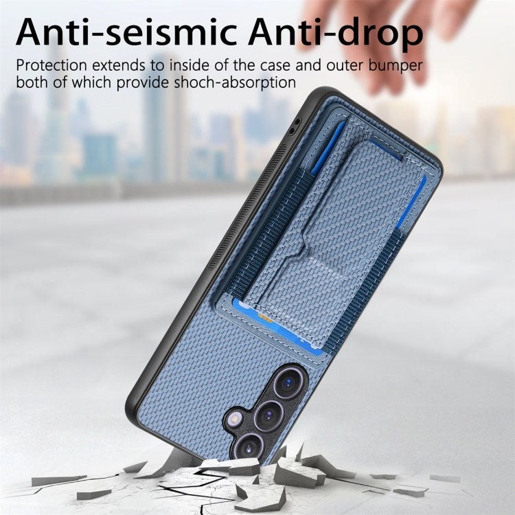 Custodia per telefono con borsa elastica per carte con supporto pieghevole in fibra di carbonio, For Samsung Galaxy S23 5G, For Samsung Galaxy A04 4G, For Samsung Galaxy M53 5G, For Samsung Galaxy M23 5G