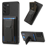Custodia con borsa elastica per carte e supporto pieghevole per Samsung Galaxy