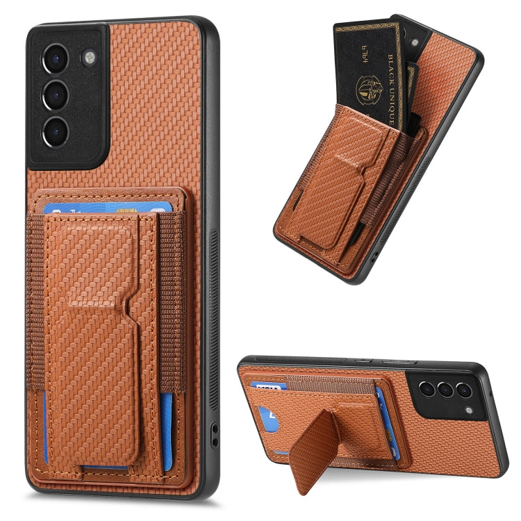 Custodia con borsa elastica per carte e supporto pieghevole per Samsung Galaxy