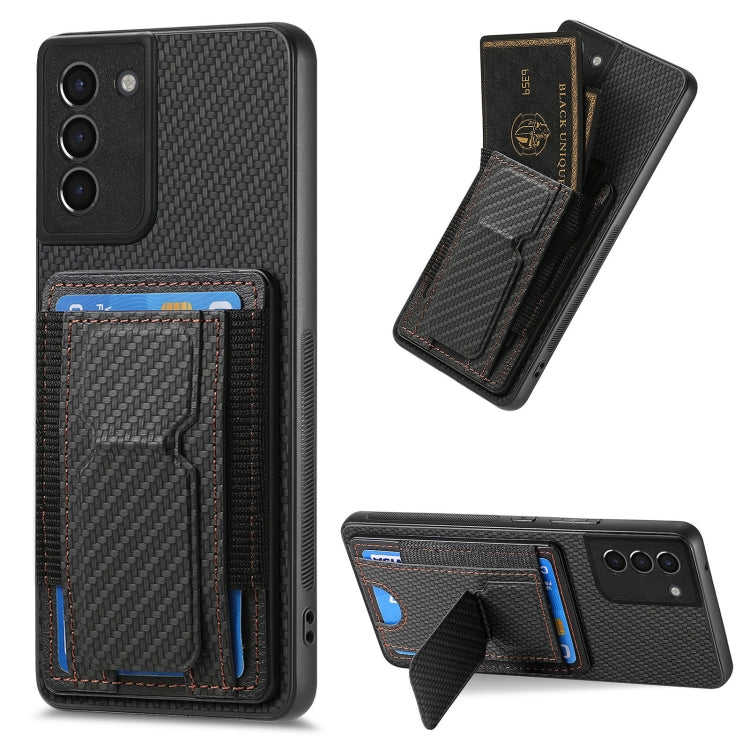 Custodia con borsa elastica per carte e supporto pieghevole per Samsung Galaxy