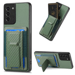 Custodia con borsa elastica per carte e supporto pieghevole per Samsung Galaxy