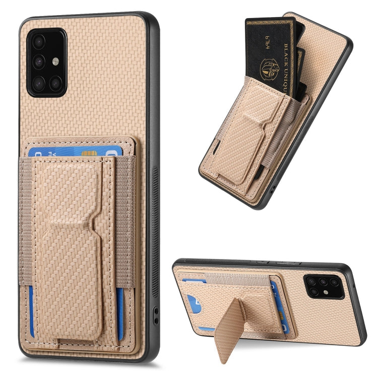 Custodia con borsa elastica per carte e supporto pieghevole in fibra di carbonio