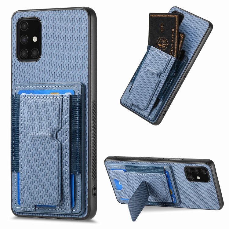 Custodia con borsa elastica per carte e supporto pieghevole in fibra di carbonio