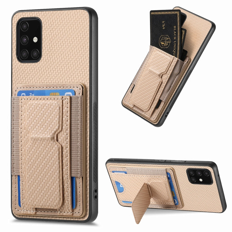 Custodia con borsa elastica per carte e supporto pieghevole in fibra di carbonio