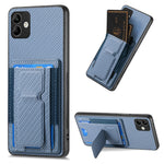 Custodia per telefono con borsa elastica per carte con supporto pieghevole in fibra di carbonio, For Samsung Galaxy S23 5G, For Samsung Galaxy A04 4G, For Samsung Galaxy M53 5G, For Samsung Galaxy M23 5G