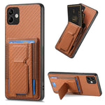 Custodia per telefono con borsa elastica per carte con supporto pieghevole in fibra di carbonio, For Samsung Galaxy S23 5G, For Samsung Galaxy A04 4G, For Samsung Galaxy M53 5G, For Samsung Galaxy M23 5G