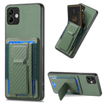 Custodia per telefono con borsa elastica per carte con supporto pieghevole in fibra di carbonio, For Samsung Galaxy S23 5G, For Samsung Galaxy A04 4G, For Samsung Galaxy M53 5G, For Samsung Galaxy M23 5G