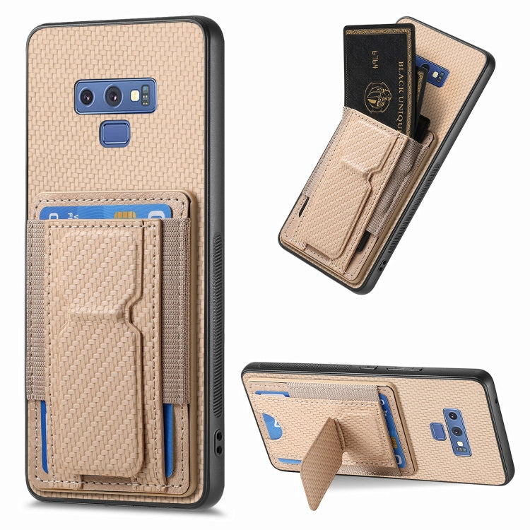 Custodia con borsa elastica per carte e supporto pieghevole in fibra di carbonio