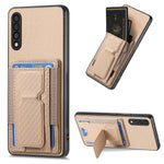 Custodia con borsa elastica per carte e supporto pieghevole in fibra di carbonio