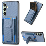 Custodia per telefono con borsa elastica per carte con supporto pieghevole in fibra di carbonio, For Samsung Galaxy A57 5G, For Samsung Galaxy A37 5G, For Samsung Galaxy S25 Edge 5G, For Samsung Galaxy A56 5G