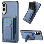 Custodia per telefono con borsa elastica per carte con supporto pieghevole in fibra di carbonio, For Samsung Galaxy A57 5G, For Samsung Galaxy A37 5G, For Samsung Galaxy S25 Edge 5G, For Samsung Galaxy A56 5G