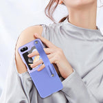 Custodia in pelle liscia con cinturino da polso per Samsung Galaxy Z Flip7 5G