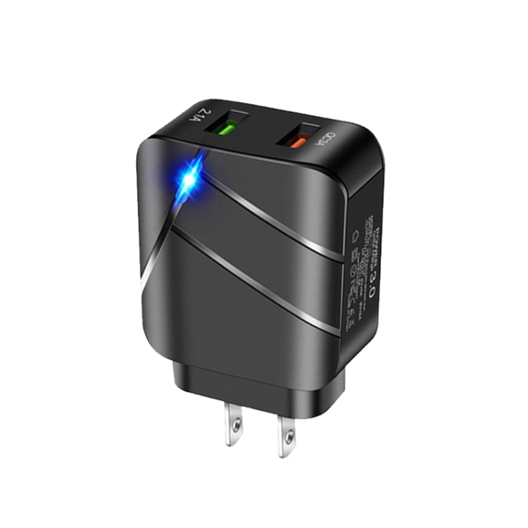 Caricatore doppio USB QC3.0 28W con presa americana