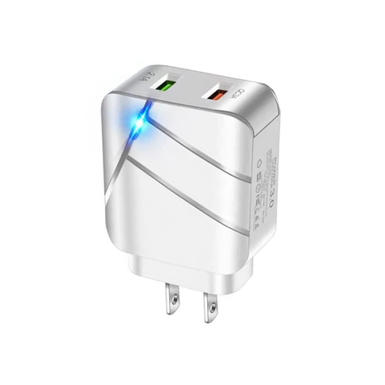 Caricatore doppio USB QC3.0 28W con presa americana