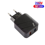 Caricabatterie doppio USB QC3.0 28W con presa europea