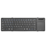 B077T Con Touchpad Tastiera Bluetooth wireless pieghevole in pelle PU, B077T