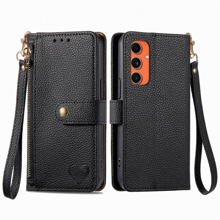 Custodia in pelle con cordino e cerniera per Samsung Galaxy C55