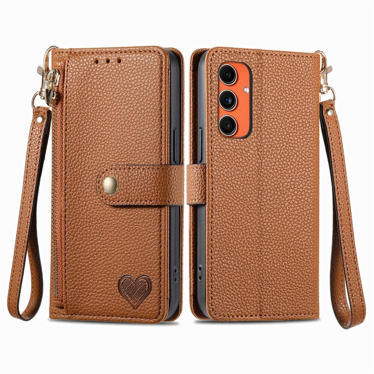 Custodia in pelle con cordino e cerniera per Samsung Galaxy C55