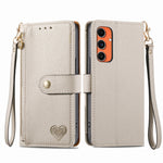 Custodia in pelle con cordino e cerniera per Samsung Galaxy C55
