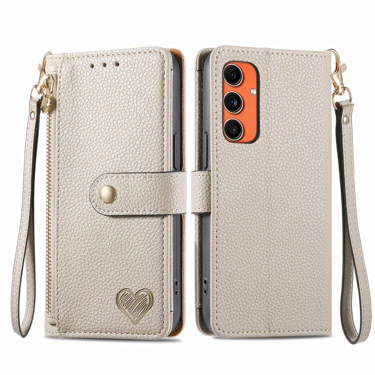Custodia in pelle con cordino e cerniera per Samsung Galaxy C55