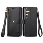 Custodia in pelle con cordino e cerniera per Samsung Galaxy S25 5G