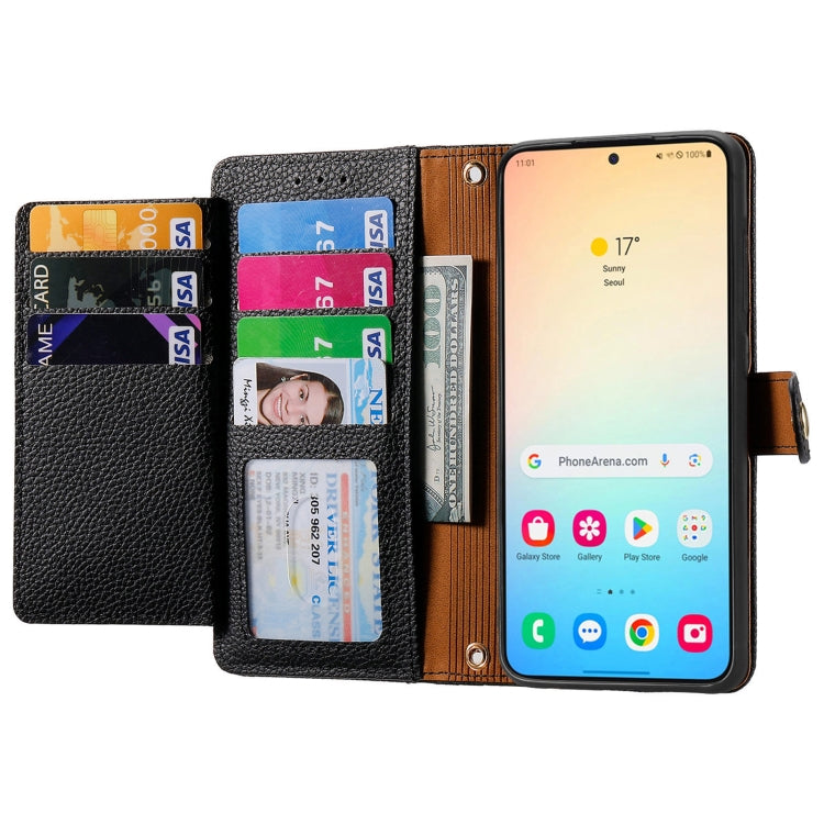 Custodia in pelle con cordino e cerniera per Samsung Galaxy S25 5G