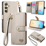 Custodia in pelle con cordino e cerniera per Samsung Galaxy S25 5G