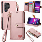Custodia in pelle con cordino e cerniera per Samsung Galaxy S25 5G