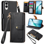 Custodia in pelle con cordino e cerniera per Samsung Galaxy A57 5G