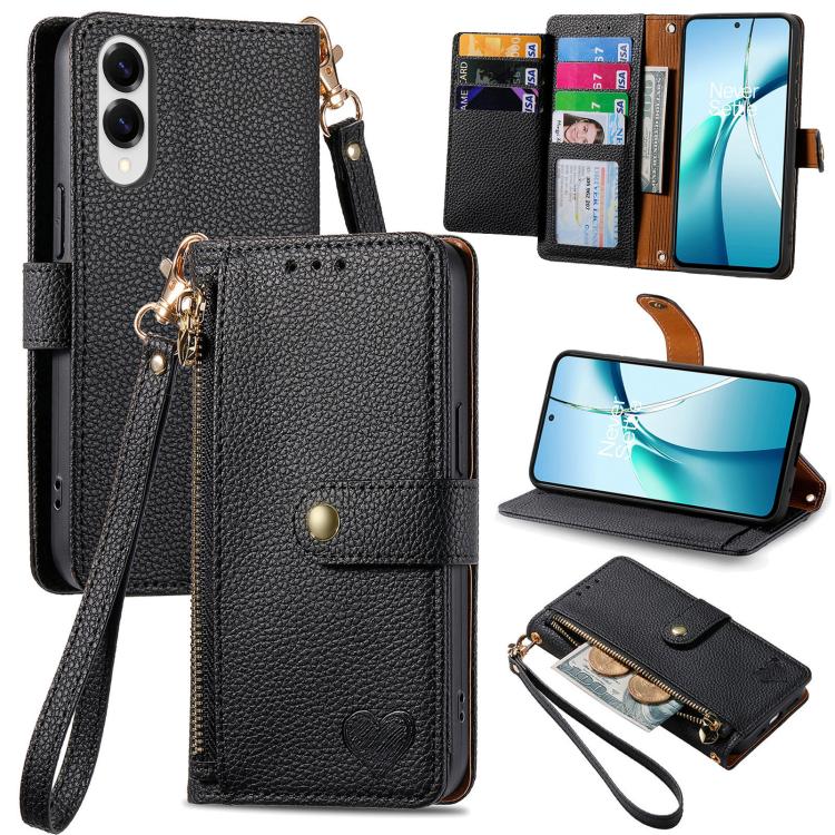 Custodia in pelle con cordino e cerniera per Samsung Galaxy A57 5G