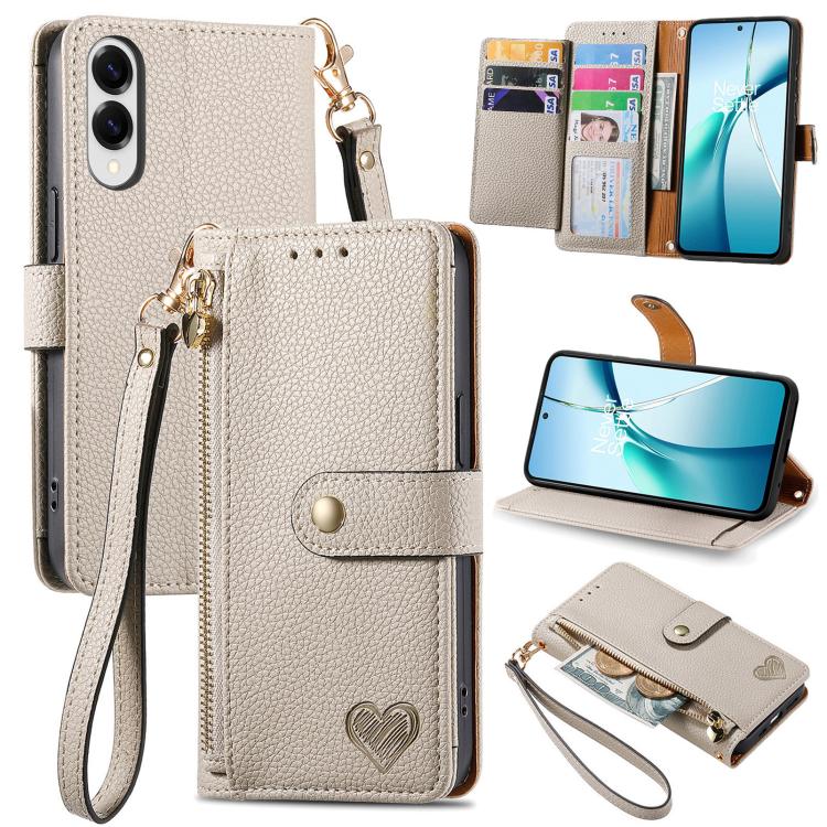 Custodia in pelle con cordino e cerniera per Samsung Galaxy A57 5G