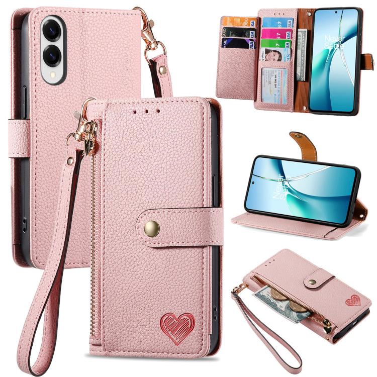 Custodia in pelle con cordino e cerniera per Samsung Galaxy A57 5G