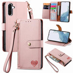 Custodia in pelle con cordino e cerniera per Samsung Galaxy A57 5G