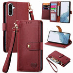 Custodia in pelle con cordino e cerniera per Samsung Galaxy A57 5G