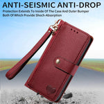 Custodia in pelle con cordino e cerniera per Samsung Galaxy S25 5G