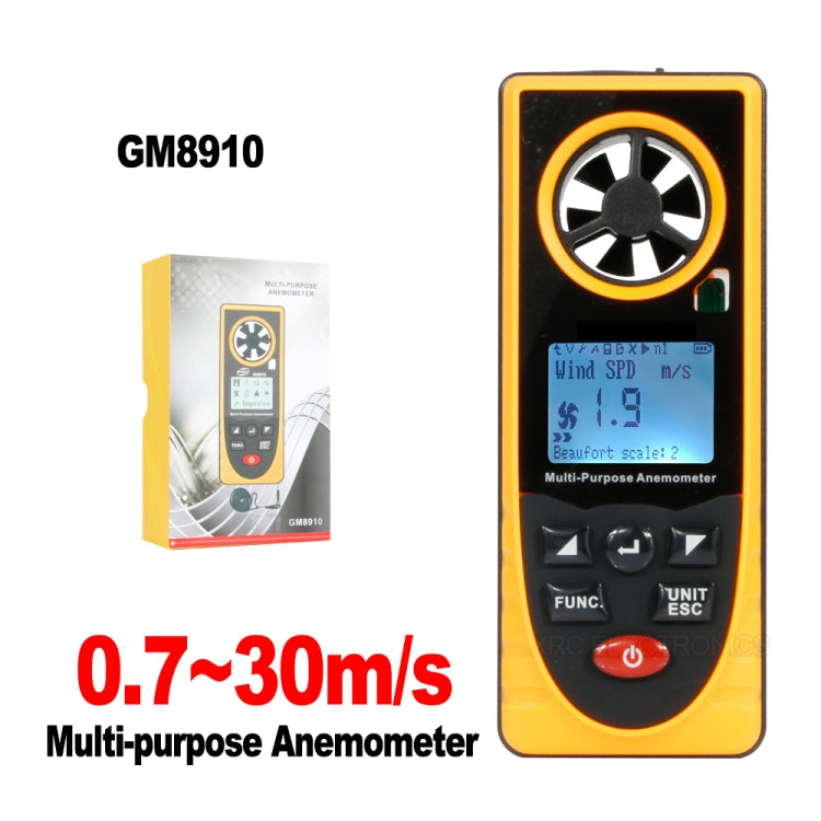 GM8910 Anemometro digitale con display LCD retroilluminato