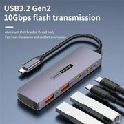 T-508 4 in 1 Docking Station Tipo-C Hub USB 3.2 Notebook Tablet Smartphone Splitter Converter, T-508