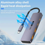 T-508 4 in 1 Docking Station Tipo-C Hub USB 3.2 Notebook Tablet Smartphone Splitter Converter, T-508