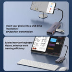 T-508 4 in 1 Docking Station Tipo-C Hub USB 3.2 Notebook Tablet Smartphone Splitter Converter, T-508