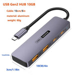 T-508 4 in 1 Docking Station Tipo-C Hub USB 3.2 Notebook Tablet Smartphone Splitter Converter, T-508