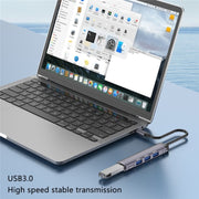 T-503 Docking Station portatile 4 in 1 Type-C Adattatore USB-C a USB2.0 x 3 + HUB USB3.0, T-503