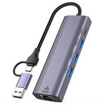Hub USB 3.0 x3, USB-C e porta Gigabit RJ45 T513