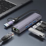 Hub USB 3.0 x3, USB-C e porta Gigabit RJ45 T513