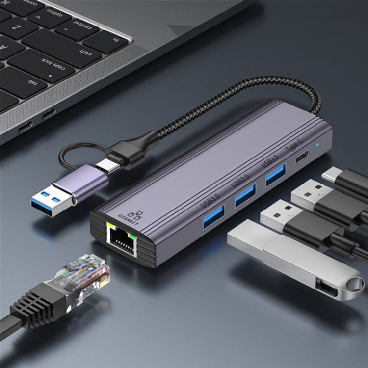 Hub USB 3.0 x3, USB-C e porta Gigabit RJ45 T513